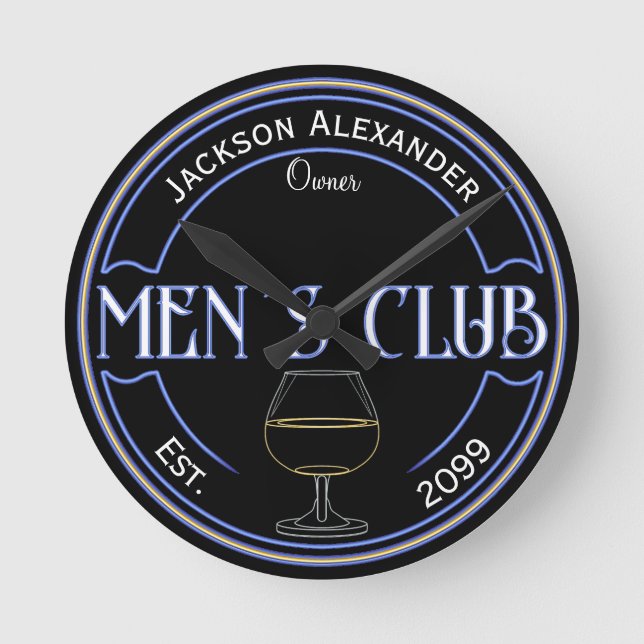 Men's Club Man Cave Bar Wall Clock (Front)