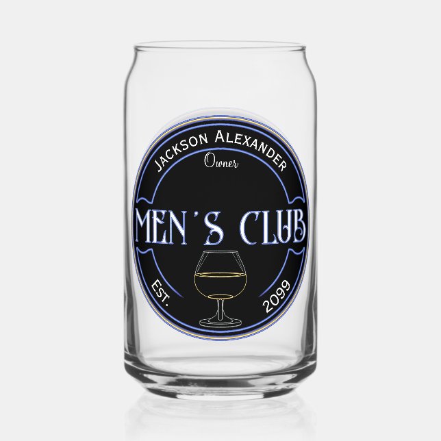 Men's Club Man Cave Drinkware  Can Glass (Front)