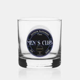 Men's Club Man Cave Drinkware Rocks Whiskey Glass