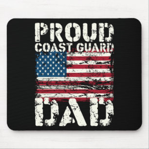 Mens Coast Guard Dad Uscg Distressed Aamerican Mouse Pad