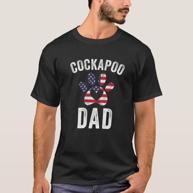 Mens Cockapoo Dad Daddy Cockapoo Lovers Owners USA T-Shirt (Front)
