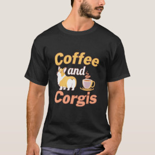 Mens Coffee And Corgis Cute Caffeine Puppy Owner D T-Shirt