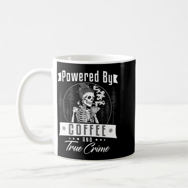 Mens Coffee Drinking Skeleton Power Mug (Left)