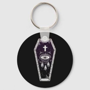 Mens Coffin Flaattoo Key Ring