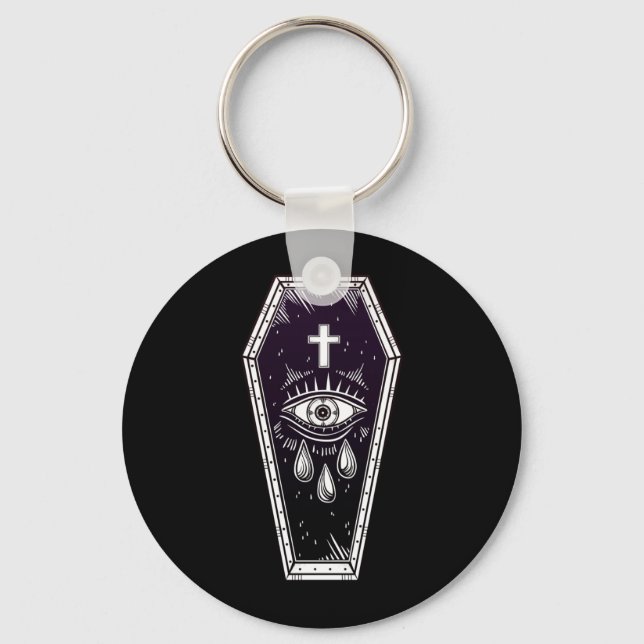Mens Coffin Flaattoo Key Ring (Front)