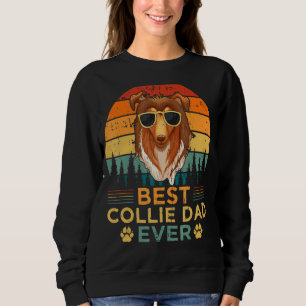 Mens Collie Dog Vintage Best Collie Dad Father's Sweatshirt