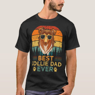 Mens Collie Dog Vintage Best Collie Dad Father's T-Shirt