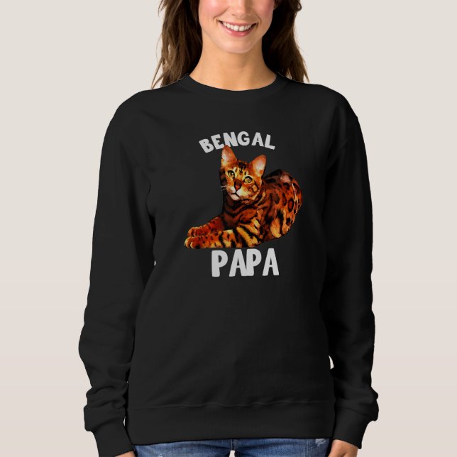 Mens Colourful Bengal I Love My Bengal Cat Papa Ow Sweatshirt (Front)