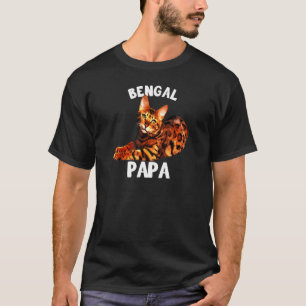 Mens Colourful Bengal I Love My Bengal Cat Papa Ow T-Shirt