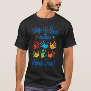 Mens Colourful Little Hands Worldu2019s Best Abba  T-Shirt