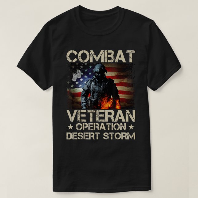 Mens Combat Veteran Operation Desert Storm Soldier T-Shirt (Design Front)
