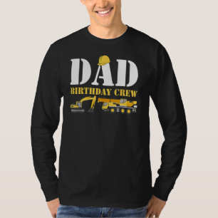 Mens Construction Birthday Party Cool Builder Dad  T-Shirt