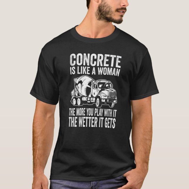 Mens Construction Cement Worker For A Concrete Fin T-Shirt (Front)