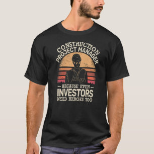 Mens Construction Project Manager retro man Projec T-Shirt