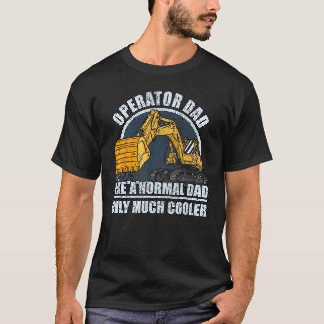 Mens Construction Worker Heavy Equipment Excavator T-Shirt (Front)