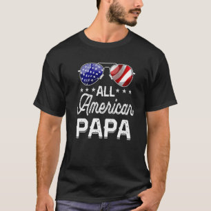 Mens Cool All American Papa American Flag Men Patr T-Shirt