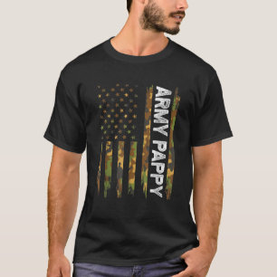 Mens Cool Army Pappy American Flag Camouflage Fath T-Shirt