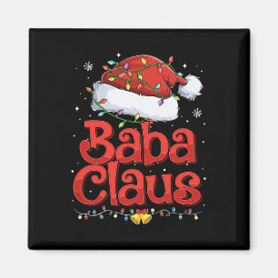 Mens Cool Baba Claus With Santa Hat Christmas Ligh Magnet