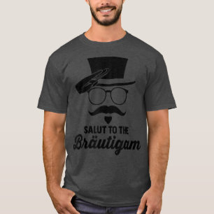 Mens Cool Bachelor Party And Crew Salute Groom  T-Shirt