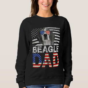Mens Cool Beagle Dad Usa Flag Patriotic Fathers Da Sweatshirt
