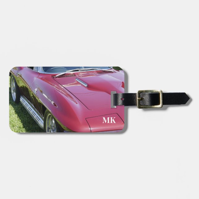 Mens Cool Classic Car Travel Luggage Tag (Front Horizontal)