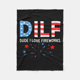 Mens Cool Dad Dude Love Fireworks Sarcastic Fleece Blanket