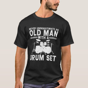 Mens Cool Drummer Art Men Dad Drum Set Player Drum T-Shirt