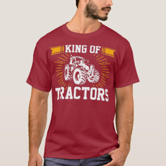 Mens Cool Farmer Land Saying King Of Tractors T-Shirt