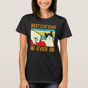 Mens Cool Fathers Day Retro Vintage Best Cat Dad E T-Shirt