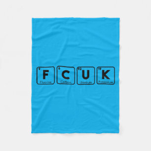 Mens Cool Fcuk Periodic Table Funny Chemistry Joke Fleece Blanket