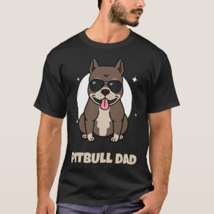 Mens Cool Funny Pitbull Dad Graphic Pitbull Dog Wi T-Shirt