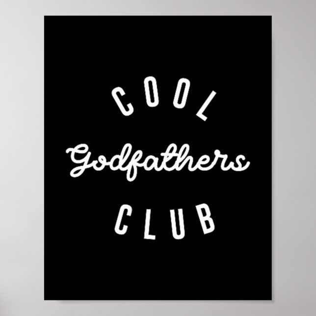 Mens Cool Godfathers Club, Pregnancy Announcement  Poster (Front)