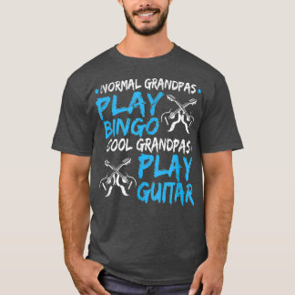 Mens Cool Grandpa Play Guitar Funny Fathers Day T-Shirt