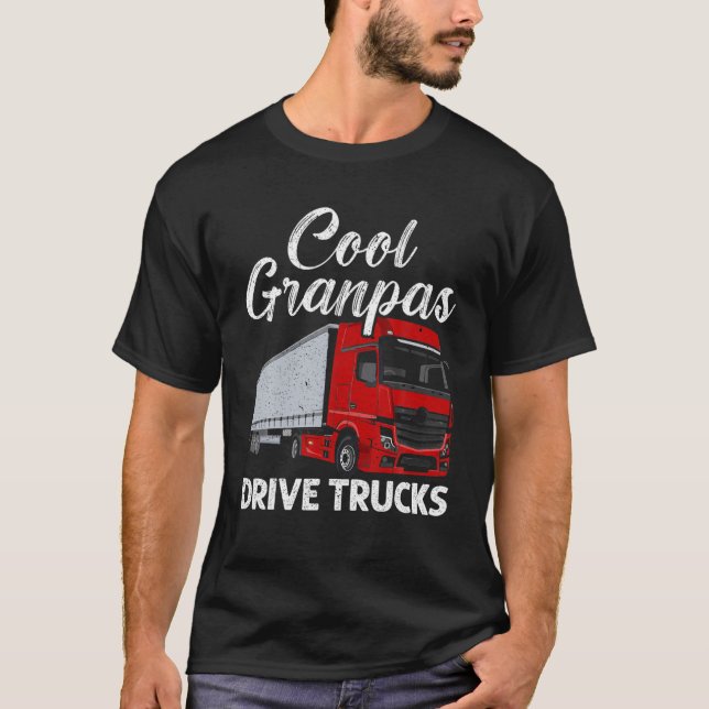 Mens Cool Grandpas Drive Trucks Truck Driver Proud T-Shirt (Front)