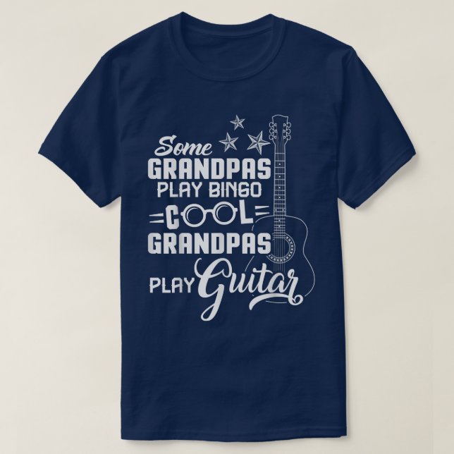 Mens Cool Grandpas Play Guitar Grandpa 2347 T-Shirt (Design Front)