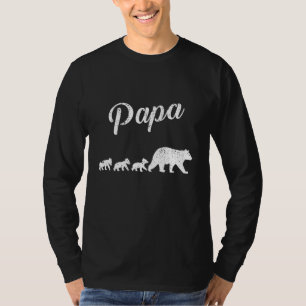 Mens Cool Papa Bear Distressed Print T-Shirt