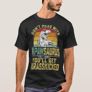 Mens Cool Papawsaurus Dinosaur Rex Vintage Father' T-Shirt