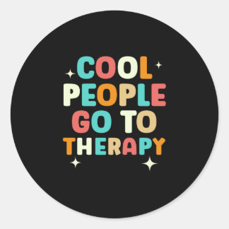 Mens cool people go to therapy awareness mental classic round sticker
