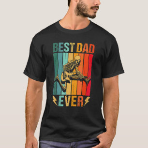 Mens Cool Skeleton Playing Electric Guitar Player  T-Shirt