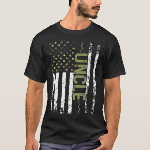 Mens Cool Uncle American Patriotic Usa Flag Father T-Shirt