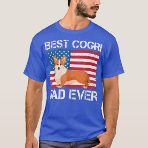 Mens Corgi Dog Dad Ever American Flag Dog Lover Gi T-Shirt