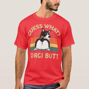 Mens Corgi Guess What Tri Coloured Corgi Butt Funn T-Shirt
