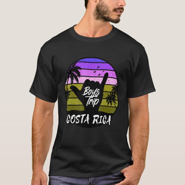 Mens Costa Rica Guys Trip Matching Surfer Shaka Si T-Shirt (Front)