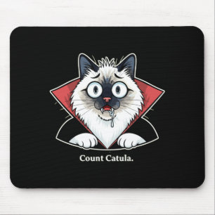 Mens count catula funny themed cat party halloween mouse pad