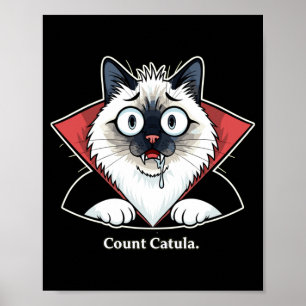 Mens count catula funny themed cat party halloween poster