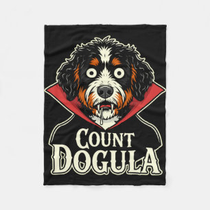 Mens count dogula funny dog spooky party halloween fleece blanket