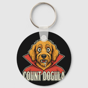 Mens count dogula funny dog spooky party halloween key ring