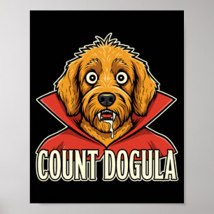 Mens count dogula funny dog spooky party halloween poster