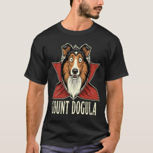 Mens count dogula funny spooky dog sheep party T-Shirt
