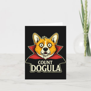 Mens count dogula funny spooky dog theme party card